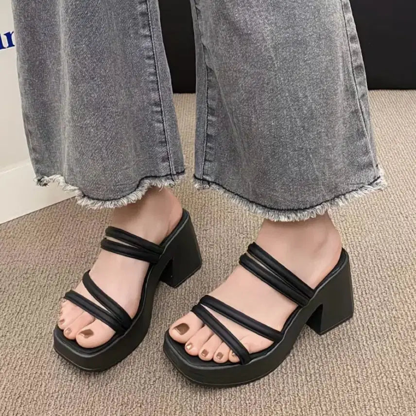 [BUNJANG] Platform Wedge Sandals / 통굽 샌들