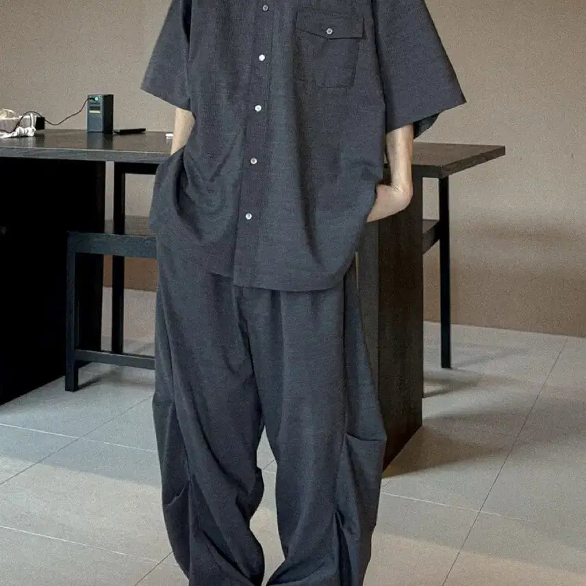 [BUNJANG] RBU Set-up (Half Shirt, Trousers) Size 1 / rbu 셋업(하프셔츠, 트라우저 1사이즈)