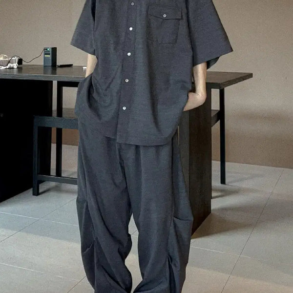 [BUNJANG] RBU Set-up (Half Shirt, Trousers) Size 1 / rbu 셋업(하프셔츠, 트라우저 1사이즈)