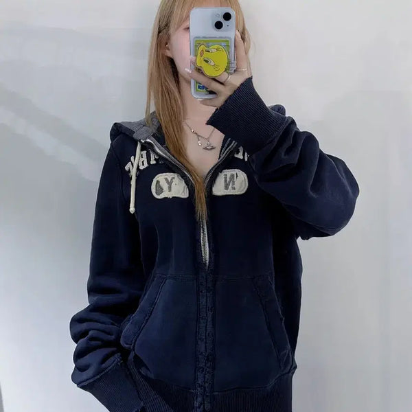 [BUNJANG] Abercrombie & Fitch Heavy Sweat Big Logo Hoodie Zip-Up / 아베크롬비 빅로고 헤비스웻 후드집업