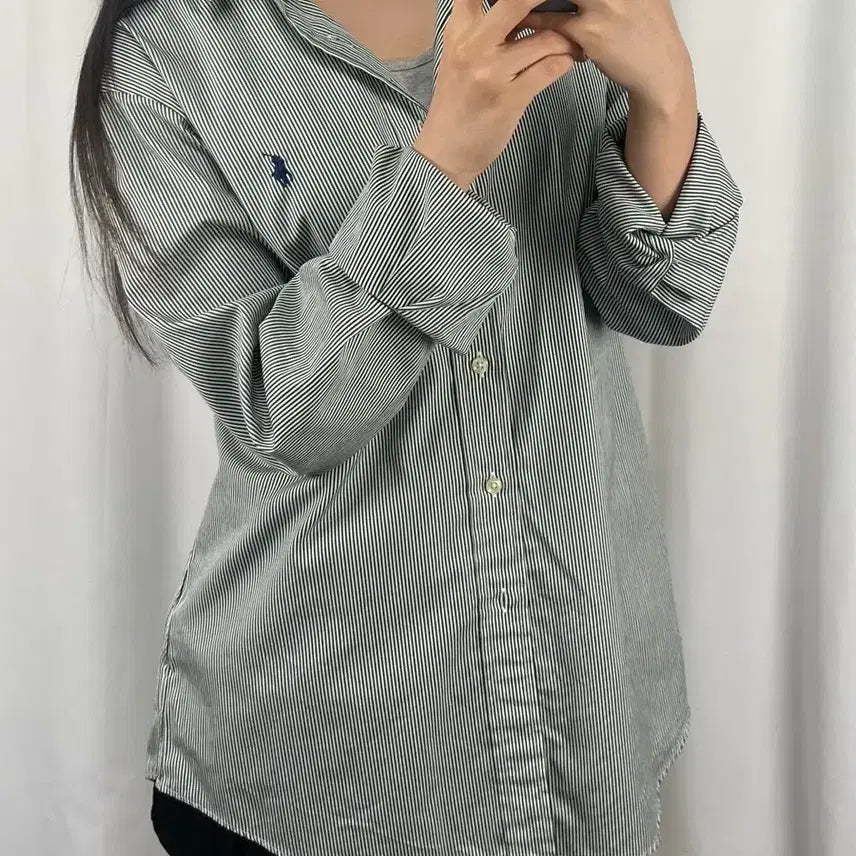 [BUNJANG] Polo Custom Fit Stripe Shirt / 폴로 커스텀핏 스트라이프 셔츠
