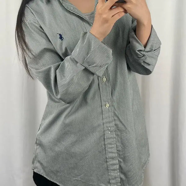 [BUNJANG] Polo Custom Fit Stripe Shirt / 폴로 커스텀핏 스트라이프 셔츠