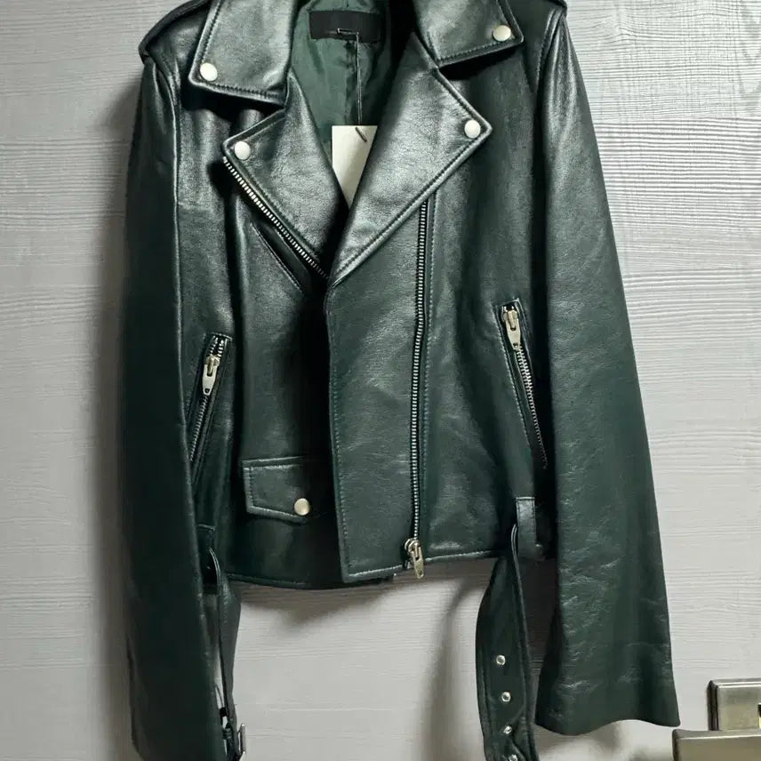 [BUNJANG] Voice of Voice Leather Rider Jacket Deep Green / 보이스 오브 보이스 레더 라이더 자켓 딥그린