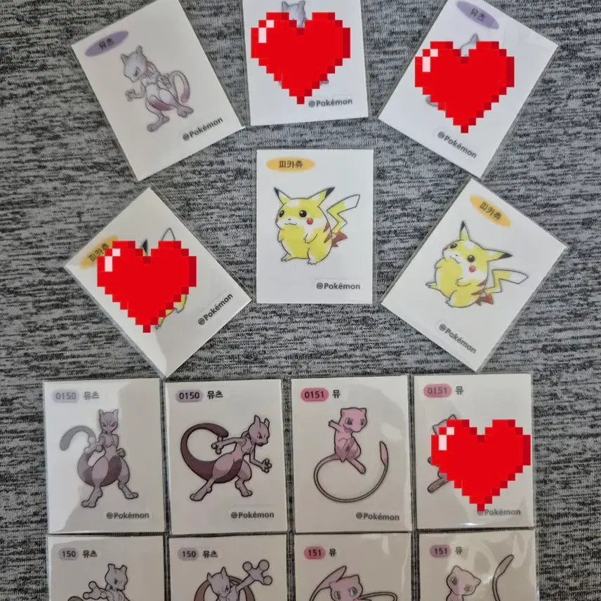 [BUNJANG] Pokemon Sticker Artwork Mewtwo / Mega / 포켓몬 띠부씰 아트워크 뮤츠 띠부실 <==>메가 띠부씰  교환.
