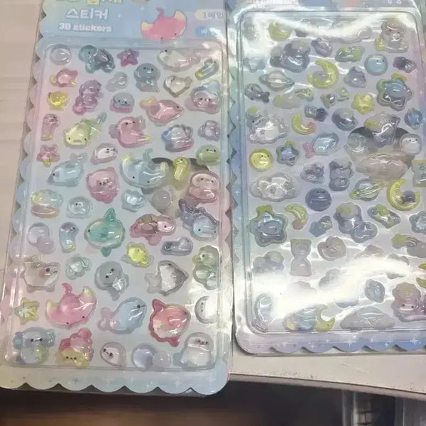 [BUNJANG] 3D Holographic Stickers - Space & Ocean Themes / 신상)3d 입체 봉봉 스티커 우주/ 바다 덕질생활 프룻시리즈