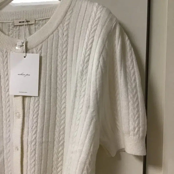 [BUNJANG] Jtou Essential Half Cable Knit (Ivory) / jtou 아카이브 제이투유 에센셜 하프 케이블 니트