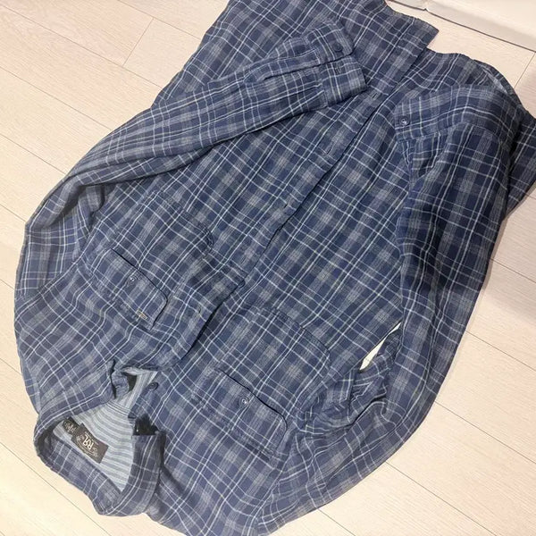 [BUNJANG] RRL Indigo Plaid Workshirt L / RRL 인디고 플래드 워크셔츠