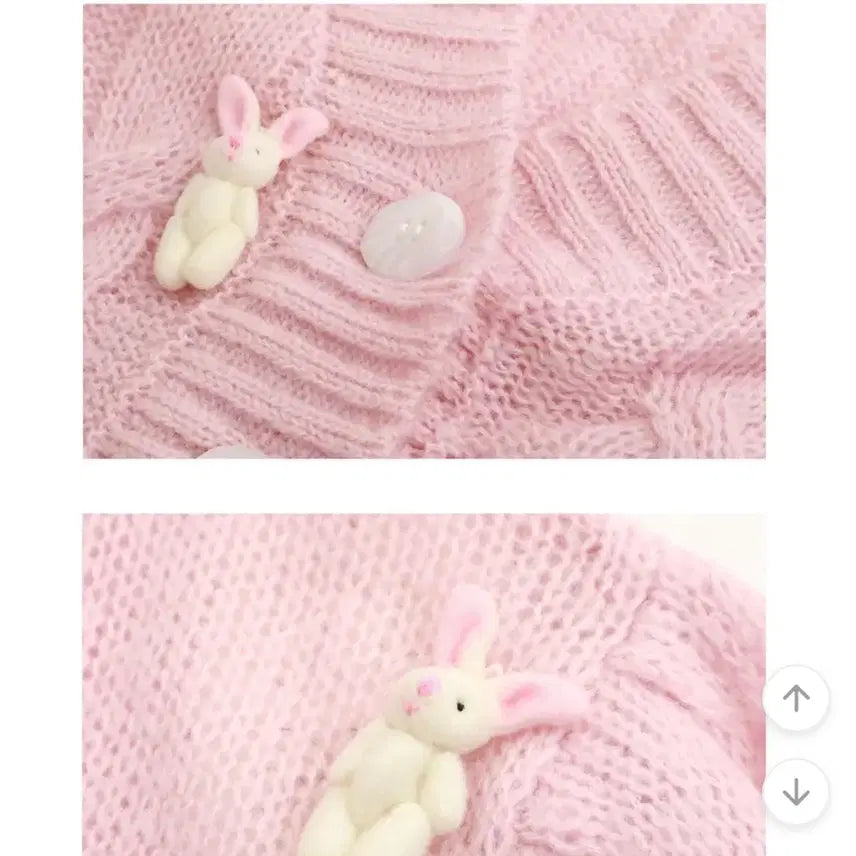 [BUNJANG] Tweedia Pink Bunny Wool Crop Knit Cardigan / 단종)트위디아 핑크 버니 바니 토끼 울 크롭 니트 가디건
