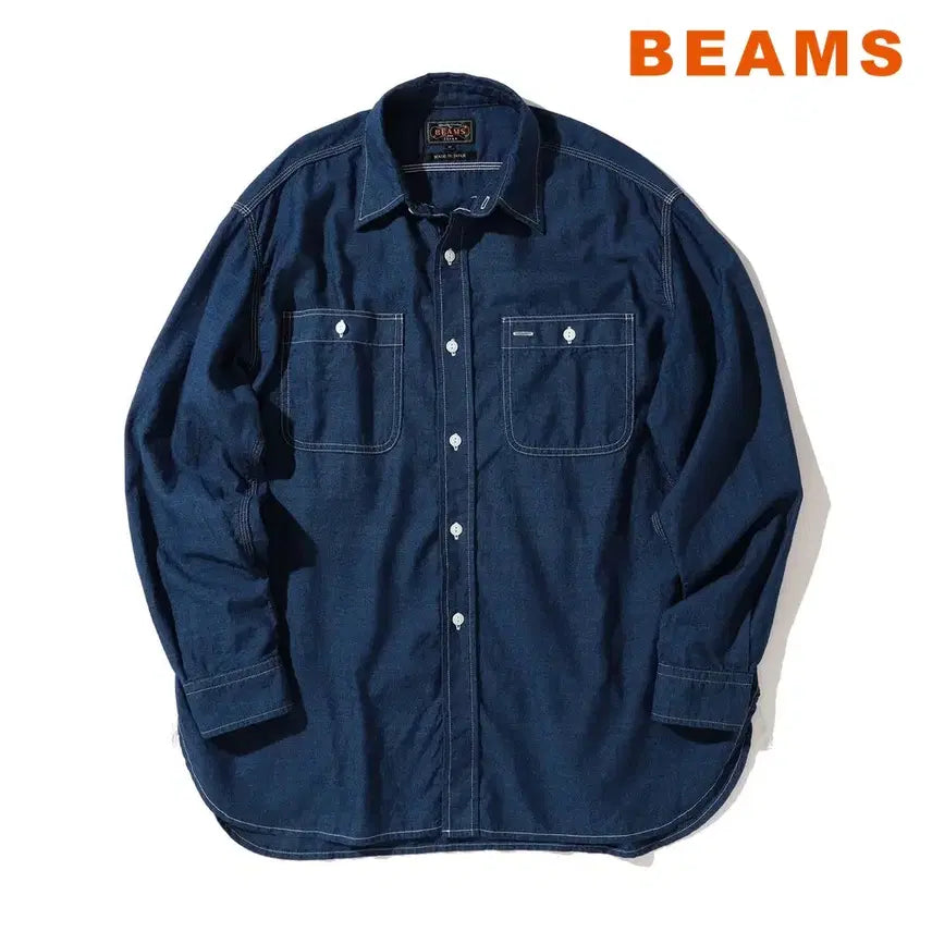 [BUNJANG] Beams Plus Chambray Work Shirt Indigo / 빔즈 플러스 샴브레이 워크 셔츠