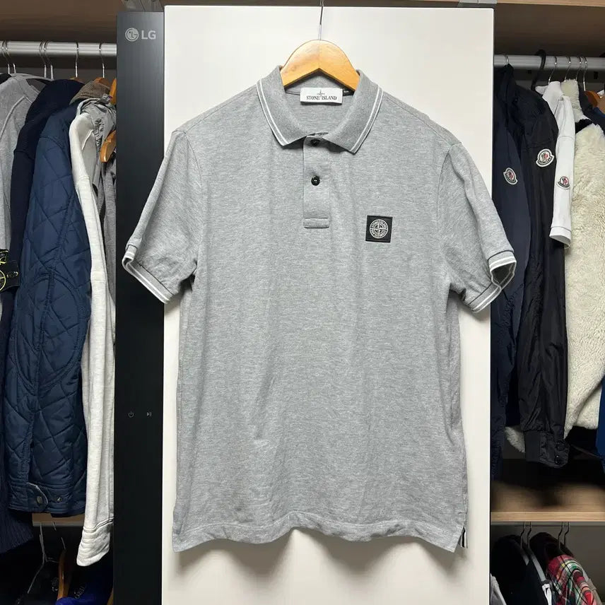 [BUNJANG] Stone Island 22SS PK Collar Short Sleeve T-Shirt Grey / [L]스톤아일랜드 22SS pk 카라 반팔 그레이