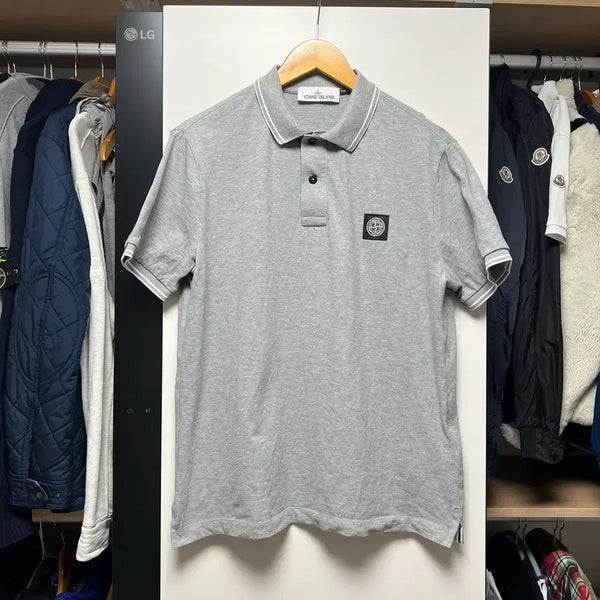 [BUNJANG] Stone Island 22SS PK Collar Short Sleeve T-Shirt Grey / [L]스톤아일랜드 22SS pk 카라 반팔 그레이