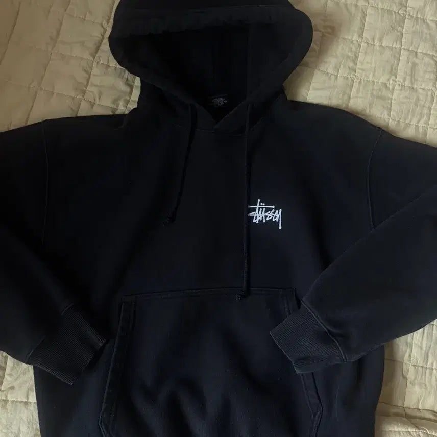 [BUNJANG] Stussy Basic Logo Hoodie Black / 스투시 후드티 블랙m