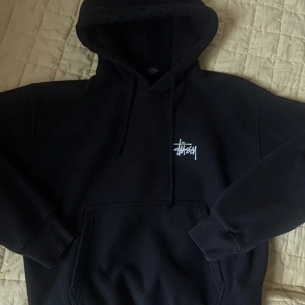 [BUNJANG] Stussy Basic Logo Hoodie Black / 스투시 후드티 블랙m