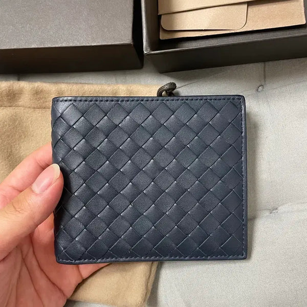 [BUNJANG] Bottega Veneta Navy Intrecciato Bi-fold Wallet / 보테가 반지갑 네이비