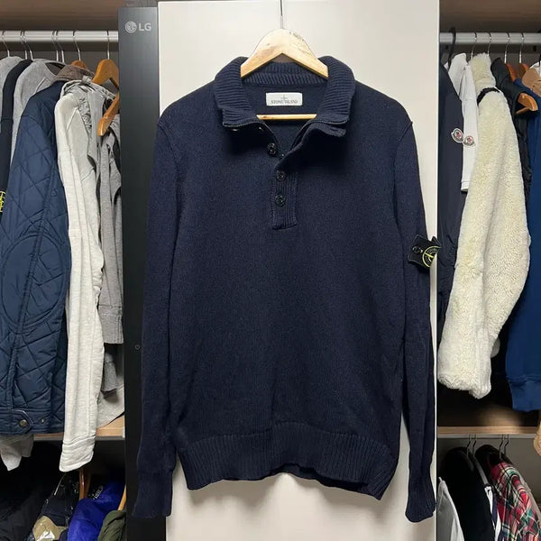 [BUNJANG] Stone Island Patch Half-Zip Knitwear / [XL]스톤아일랜드 와펜 패치 반집업 니트