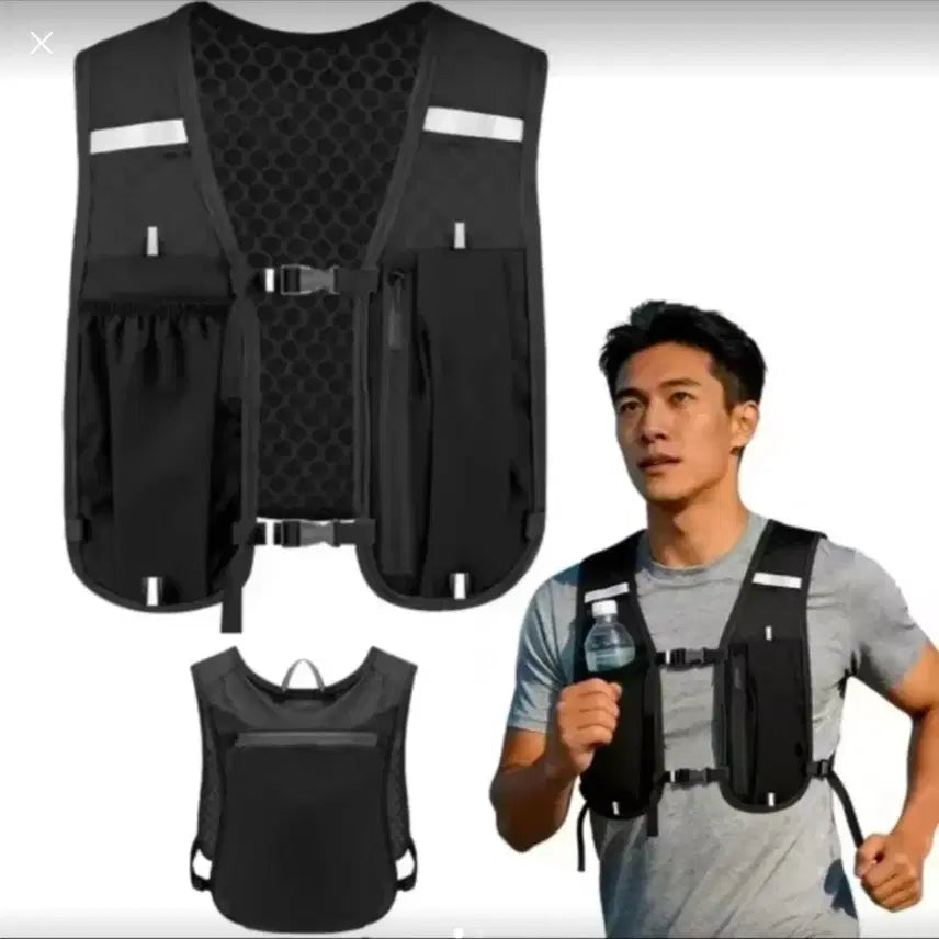 [BUNJANG] Adjustable Running Vest (Black) / 러닝 조끼 (블랙)