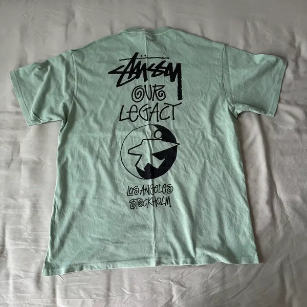 [BUNJANG] Stüssy x Our Legacy Surfman Pigment Dyed T-Shirt Mint M / 스투시 x 아워레가시 / 서프맨 피그먼트 다이드 티셔츠 민트 / M