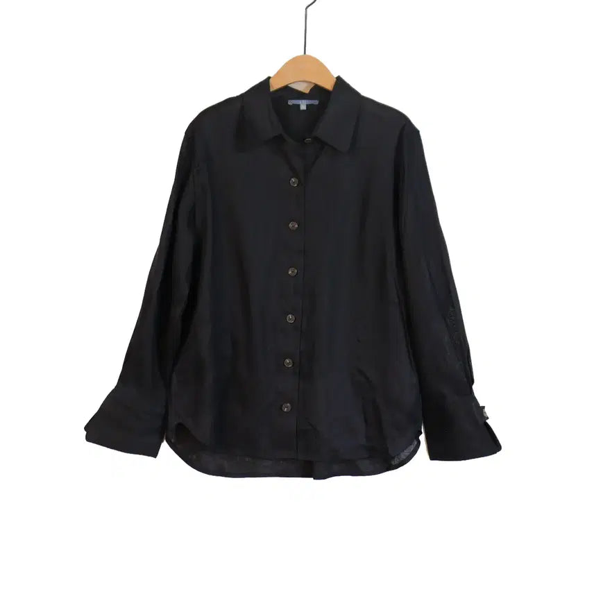 [BUNJANG] LBL Black Linen 100% Shirt Jacket 66 (M) / LBL 블랙 린넨100 셔츠 자켓 66