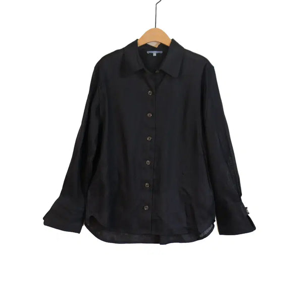 [BUNJANG] LBL Black Linen 100% Shirt Jacket 66 (M) / LBL 블랙 린넨100 셔츠 자켓 66