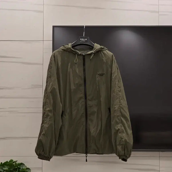 [BUNJANG] Undermycar Khaki Windbreaker Hoodie Size 1 / 언더마이카 카키 바람막이 후드 1