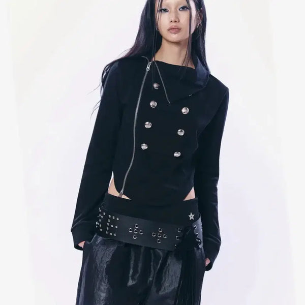 [BUNJANG] SETUPEXE Napoleon High-Neck Jacket Black / 셋업이엑스이 나폴레옹 하이넥 자켓 블랙 고딕 다크웨어 짜잔씨 고스 힙 펑크