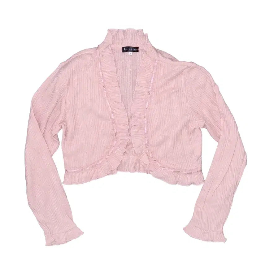 [BUNJANG] Romantic Gial Top Soft Pale Pink Cardigan / 딸기우유 소프트 페일 핑크 가디건 로걀탑 로걀 로맨틱갸루