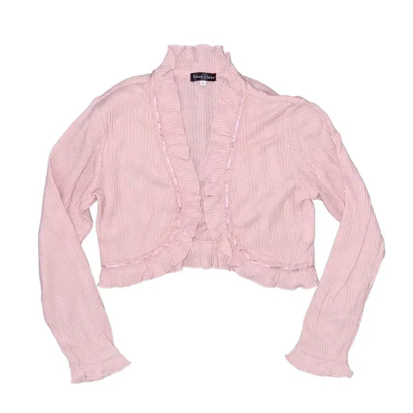 [BUNJANG] Romantic Gial Top Soft Pale Pink Cardigan / 딸기우유 소프트 페일 핑크 가디건 로걀탑 로걀 로맨틱갸루
