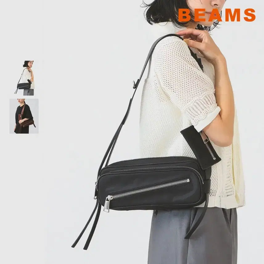 [BUNJANG] BEAMS Ray Wide Shoulder Bag / 빔즈 레이 와이드 숄더 가방