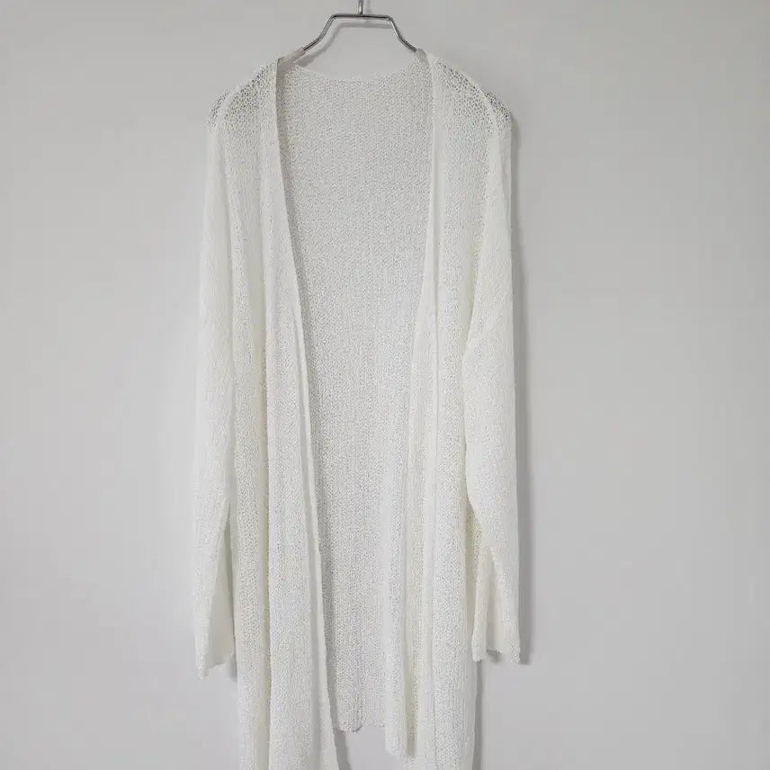 [BUNJANG] Women's Long Cardigan White / 여성용 롱 가디건 화이트