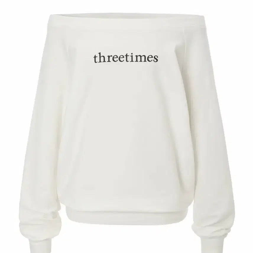 [BUNJANG] 3Times Basic Logo Off-Top White M / 쓰리타임즈 베이직 로고 오프탑 화이트m