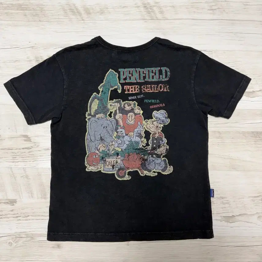 [BUNJANG] Penfield Slub Vintage Artwork T-Shirt Black / 펜필드 슬럽 유니브 빈티지 아트워크 반팔 티셔츠 블랙