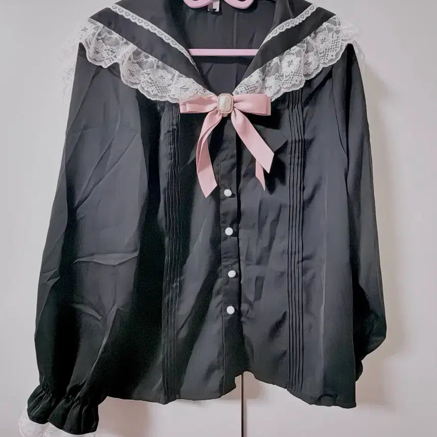 [BUNJANG] Sailor Collar Ribbon Blouse / 세일러 카라 리본 블라우스 지뢰계