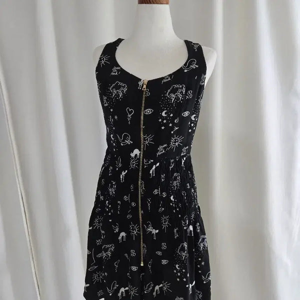 [BUNJANG] Sandro Silk Pattern Dress Size 2 / 산드로 실크 패턴 원피스