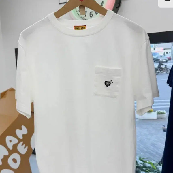 [BUNJANG] Human Made Heart Pocket Short Sleeve T-shirt White / (2XL) 휴먼메이드 하트포켓 반팔화이트