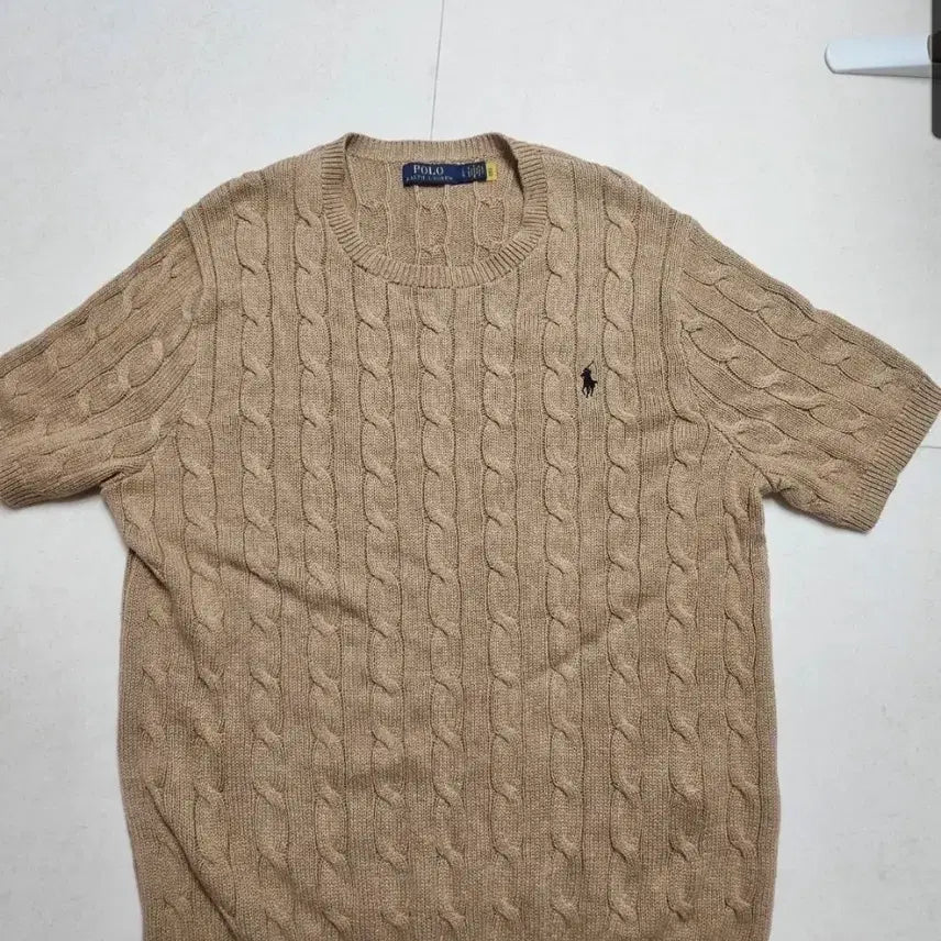 [BUNJANG] Polo Ralph Lauren Cable Knit Sweater Beige L / 폴로 랄프로렌 케이블 니트 베이지 L (새상품)
