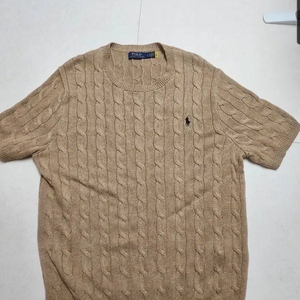 [BUNJANG] Polo Ralph Lauren Cable Knit Sweater Beige L / 폴로 랄프로렌 케이블 니트 베이지 L (새상품)