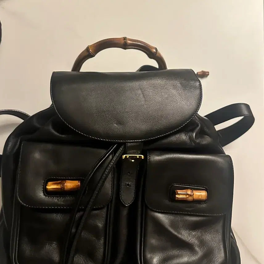 [BUNJANG] Gucci Bamboo Backpack Black / 구찌 대나무 백팩 블랙 뱀부 백팩