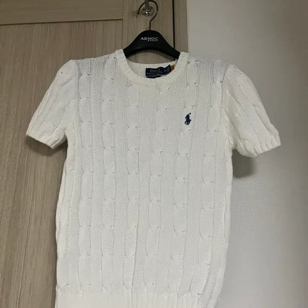 [BUNJANG] Polo Ralph Lauren White Short Sleeve Knit XS / 폴로 랄프로렌 화이트 반팔 니트 XS