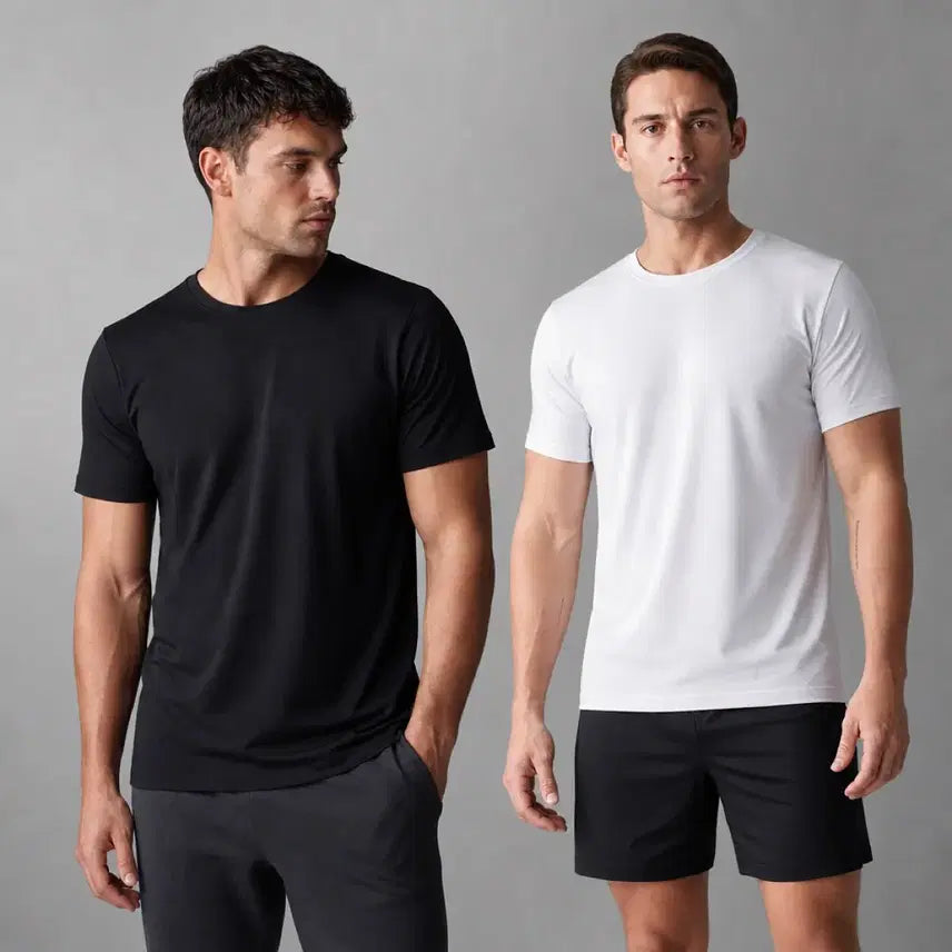 [BUNJANG] ALLO Men's Functional Short-Sleeve T-Shirt (Black/White) - New, Unsealed / 알로 남성 기능성 반팔티셔츠 블랙/화이트 미개봉 새상품