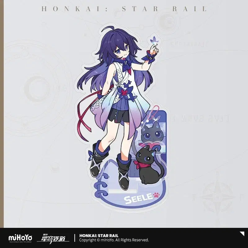 [BUNJANG] Honkai Star Rail Silver Wolf & Seele Tiny Cat Acrylic Stand Set (Sealed) / 미개봉)붕괴 스타레일 공식굿즈 아크릴 은랑, 제레 세트