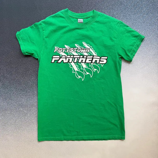 [BUNJANG] Vintage Gildan Heavy Cotton Pottstown Panthers School T-Shirt (Green/S) / [빈티지] 길단 헤비코튼 팟스타운 팬서스 스쿨 티셔츠 (그린/S)