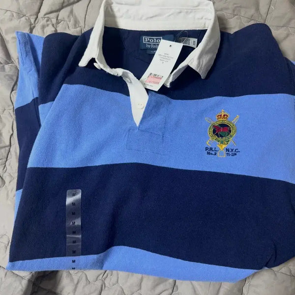 [BUNJANG] Polo Ralph Lauren Striped Rugby Shirt Navy/Blue M / 폴로 랄프로렌 단가라 럭비티 네이비/블루 M