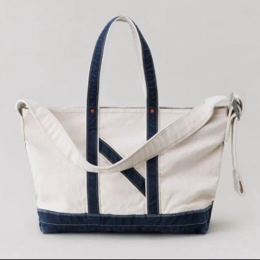 [BUNJANG] Niceness L.lesh Tote Bag Natural/Navy / 나이스네스 토트백 niceness l.lesh 네츄럴/네이비