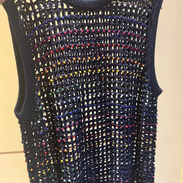 [BUNJANG] Supreme Knit Multicolor Bead Vest / 슈프림 니트 멀티컬러 비즈 베스트 팝니다 일본판