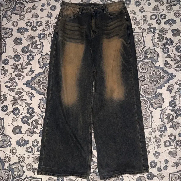 [BUNJANG] DNSR Brown Washing Wide Pants / DNSR 브라운 워싱 와이드팬츠