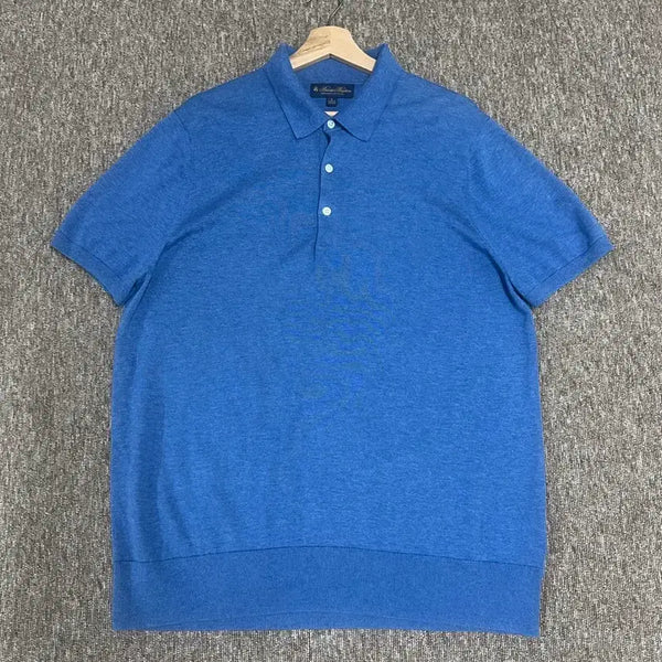 [BUNJANG] Brooks Brothers Supima Cotton Short-Sleeve Polo Shirt L Blue / 브룩스브라더스 수피마 코튼 반팔 카라티 L 블루
