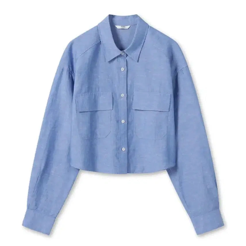 [BUNJANG] TOPTEN Linen Two-Pocket Cropped Shirt / 탑텐 리넨 투포켓 크롭셔츠 여성의류 새제품