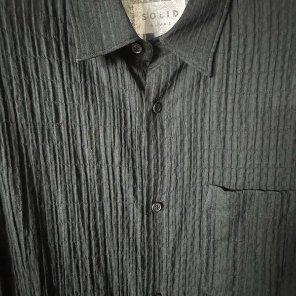[BUNJANG] Solid Homme 26SS Black Cotton Check Shirt / 솔리드옴므 26ss 블랙 코튼 체크 셔츠