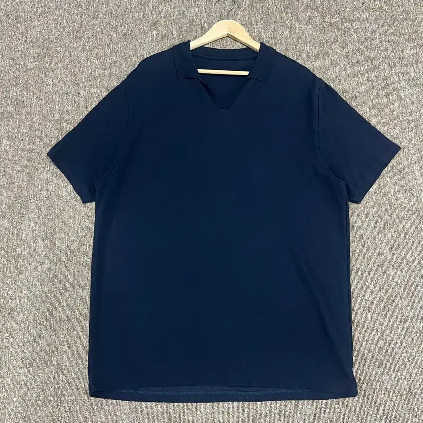 [BUNJANG] ZARA Short Sleeve Knit Polo Shirt Navy XL / 자라 ZARA 반팔 니트 카라티 XL 네이비