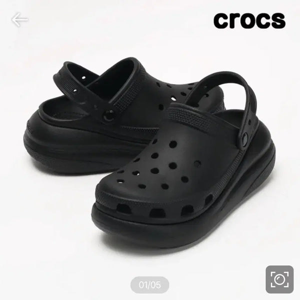 [BUNJANG] Crocs Classic Crush Clog Black / 크록스 클래식 크러쉬 클로그 블랙 240